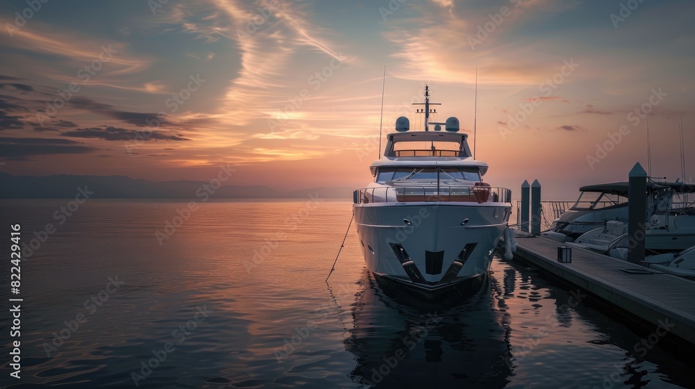 Fototapeta premium Serene Sunset Docking