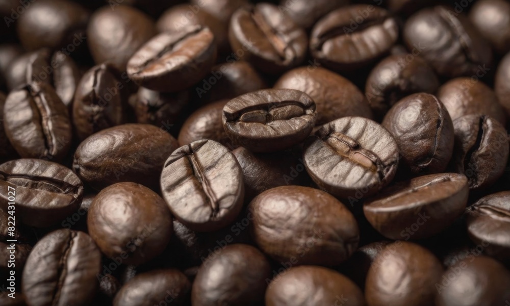 Close-Up View of Roasted Coffee Beans in Rich Detail. Coffee background Close-Up View of Roasted Coffee Beans in Rich Detail. Coffee background
