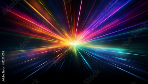 abstract rainbow background with rays