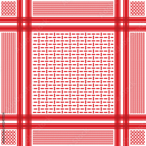 Red keffiyeh scarf fabric pattern background photo