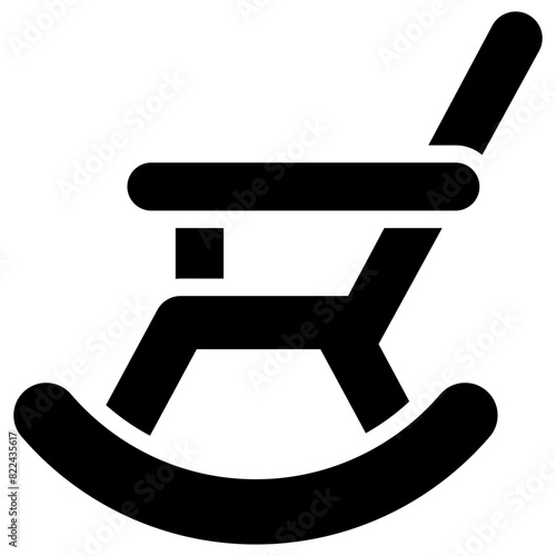 rocking chair solid icon