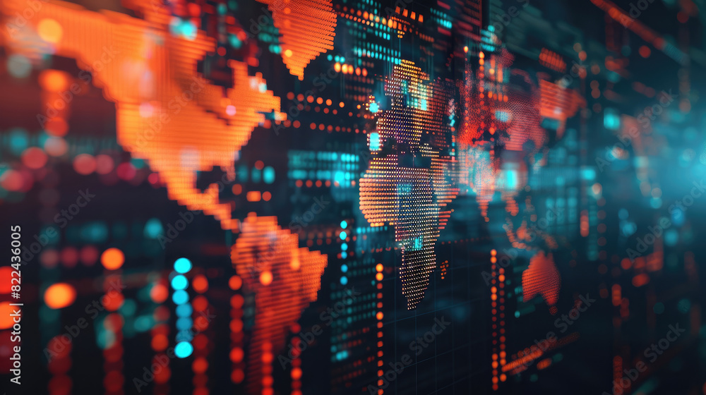 Fototapeta premium Financial Analysis with Global Economic Data