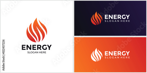 gradient orange colored energy logo