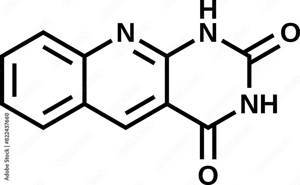 Deazaflavin structural formula, vector illustration Deazaflavin structural formula, vector illustration