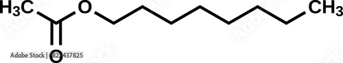 Octyl acetate structural formula, vector illustration