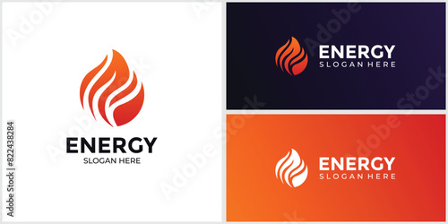 gradient orange colored energy logo