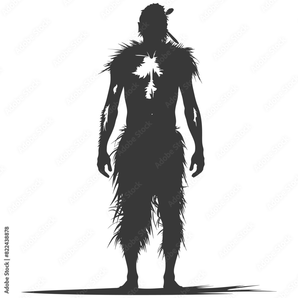 Silhouette native arctic tribe man black color only Silhouette native arctic tribe man black color only