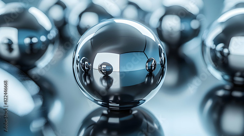 Glossy logistics spheres concept as digital art depicting innovation in logistics technology