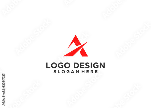 Free Download Initial Letter A logo triangle logo design red color - GFXLoad