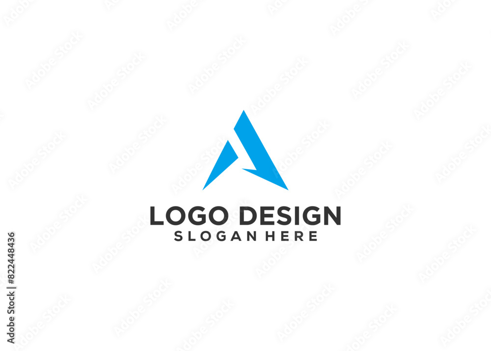 Initial Letter A logo design with blue color Initial Letter A logo design with blue color