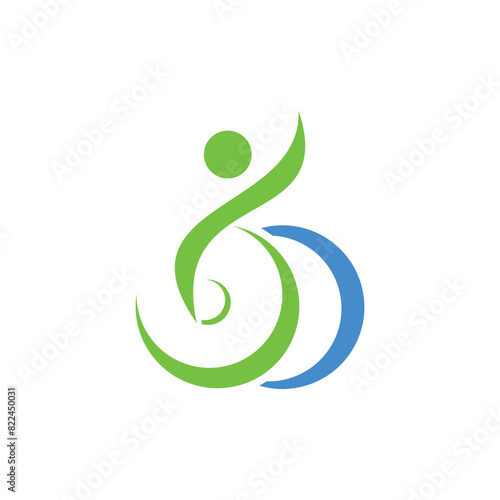 passionate disability people logo design vector icon template