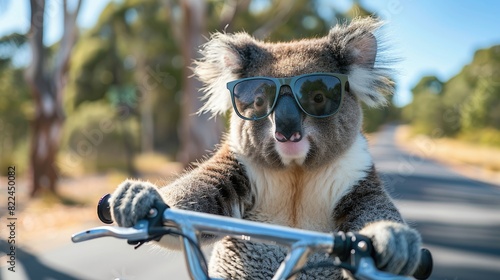 Koala Cruisin on a Bicycle in Style photo