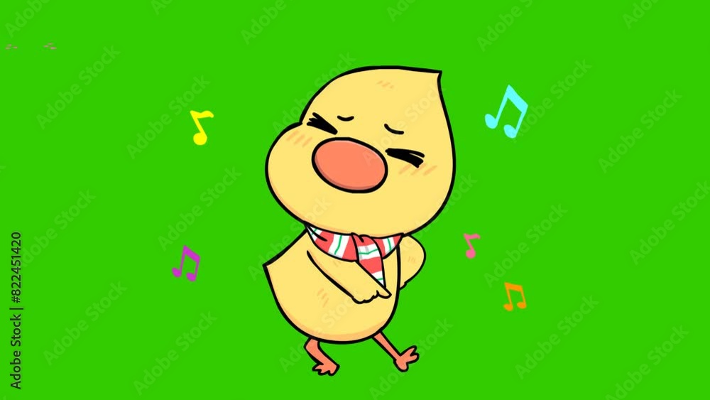 Cheerful Animated Dancing Duck on Green Screen for Easy Chroma Keying Cheerful Animated Dancing Duck on Green Screen for Easy Chroma Keying