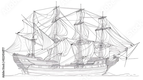 ship, transportation, drawing, boat, graphic, outline, vessel, vignetting, illustration, ocean, vector, water, sea, marin, military, nautical, pirate, transport, war, cruise, sailboat, isolated, vinta