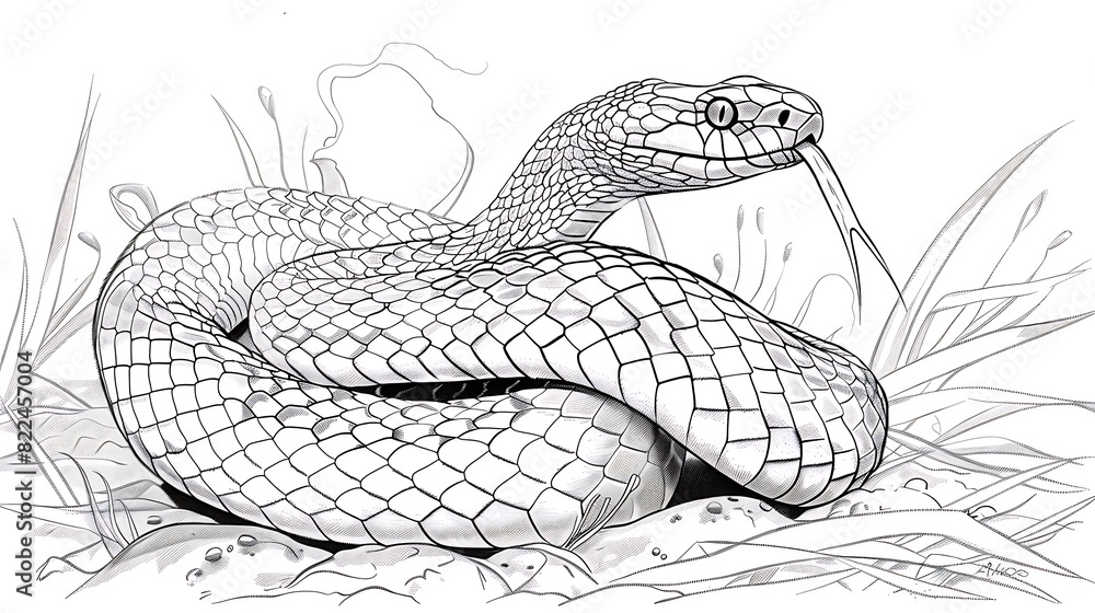Obraz premium snake, reptile, tattoo, art, illustration, animal, vector, graphic, outline, print, tail, white, black, decoration, design, background, clip art, detailed, emblem, ink, monochrome, ring, scale, single