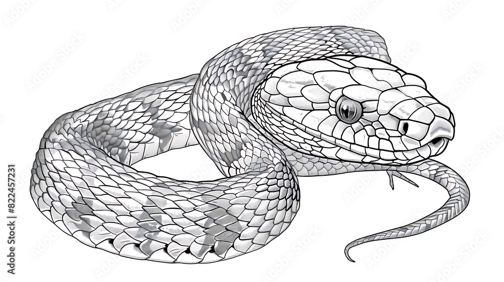 Obraz premium snake, reptile, tattoo, art, illustration, animal, vector, graphic, outline, print, tail, white, black, decoration, design, background, clip art, detailed, emblem, ink, monochrome, ring, scale, single