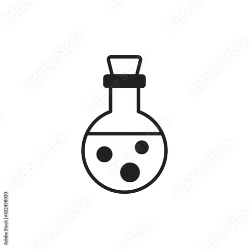 Flask icon design with white background stock illustration