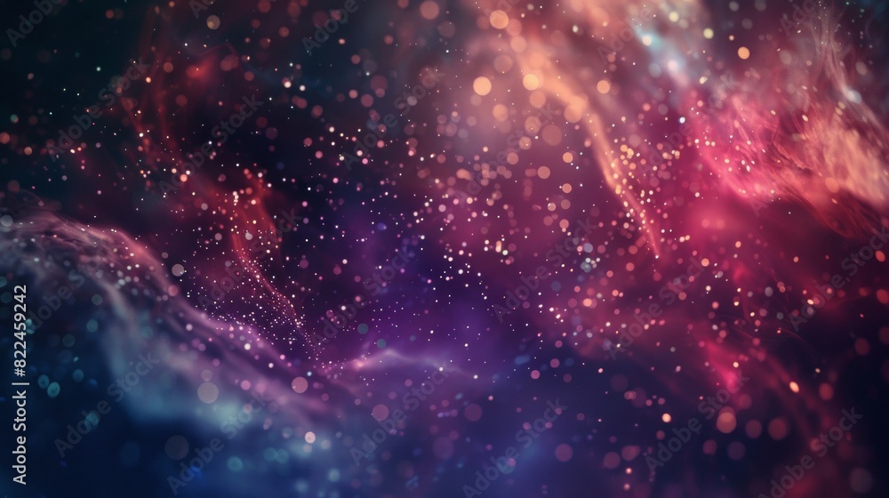 Fototapeta premium Fiery Cosmic Nebula with Star Clusters.