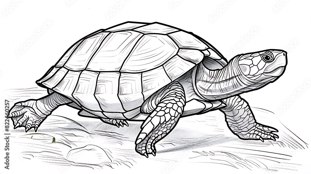 Fototapeta premium turtle, outline, reptile, underwater, wildlife, drawing, illustration, isolated, ocean, tortoise, animal, vector, sea, aquatic, graphic, shell, art, cartoon, white, wild, black, cute, design, nature, 