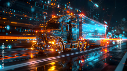 Glossy transportation data streams concept as Abstract digital art showcasing innovative technology in transportation Adobe Stock Photo