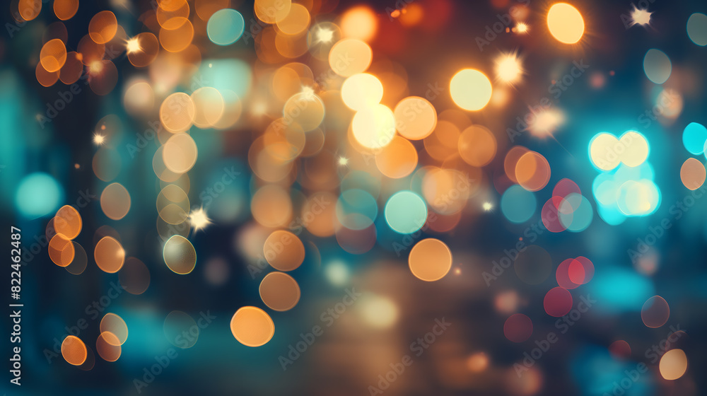 Fototapeta premium Abstract Bokeh Light Background Illustration in Rich Colors