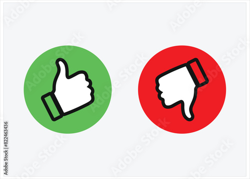 Thumb up and down emoji hand