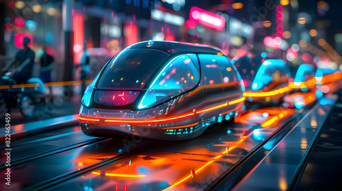 Photo realistic Abstract Digital Art: Glossy Transportation Integration Concept as Representation of Seamless  Innovative Transportation Technology   Adobe Stock Photo Concept © Gohgah