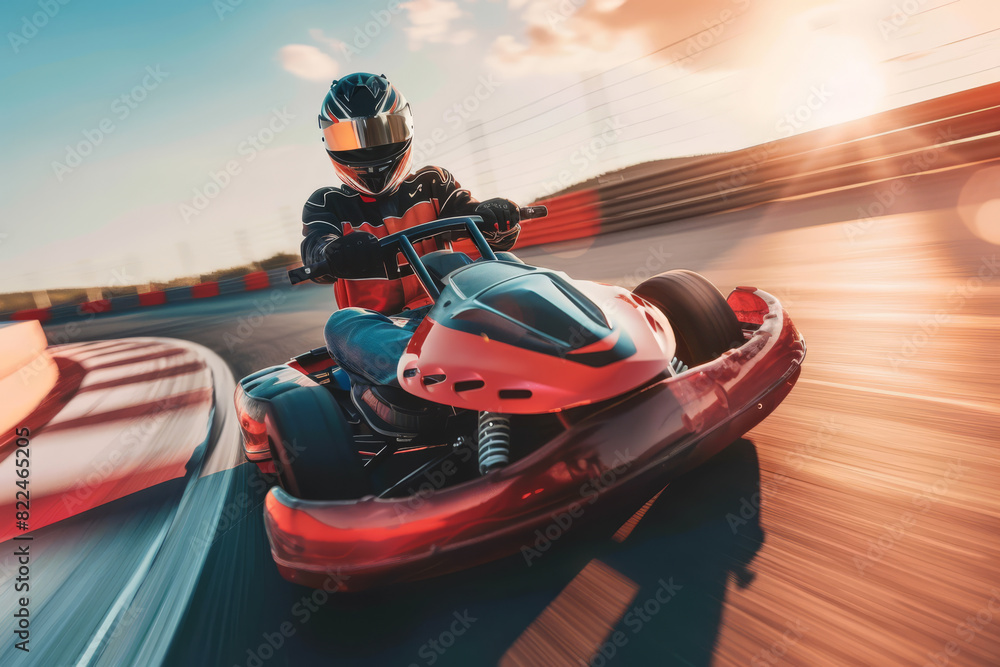 Fototapeta premium From Start to Finish, Karting Race Dynamics