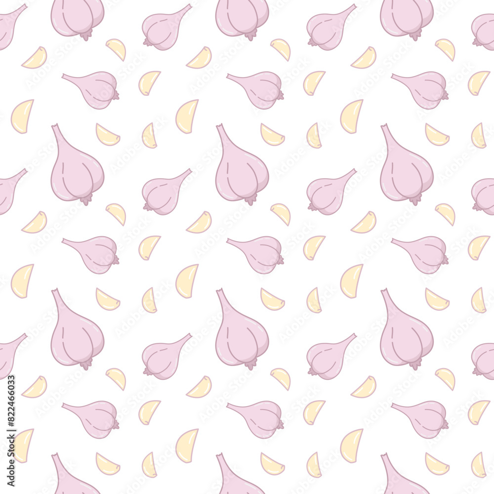 garlic flat icons seamless pattern garlic flat icons seamless pattern