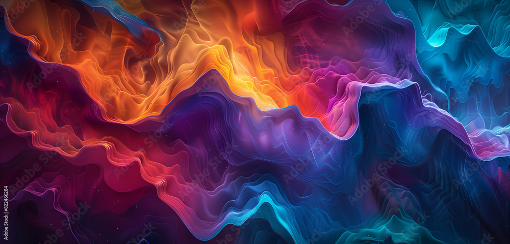 Mesmerizing waves of bright hues creating an intricate, high-resolution abstract backdrop.