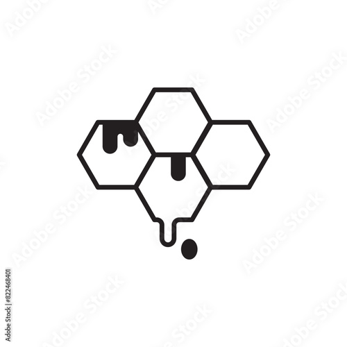 Honeycomb icon design with white background stock illustration