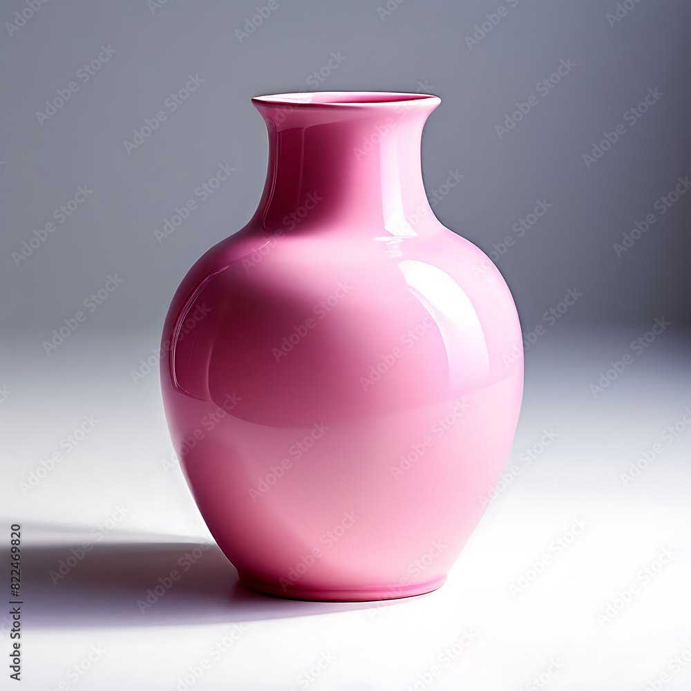 Empty pink ceramic vase on white background. lisolated background, Empty pink ceramic vase on white background. lisolated background,