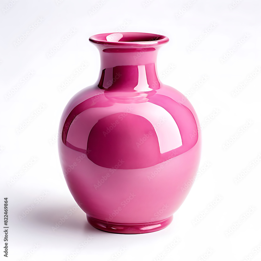 Empty pink ceramic vase on white background. lisolated background, Empty pink ceramic vase on white background. lisolated background,