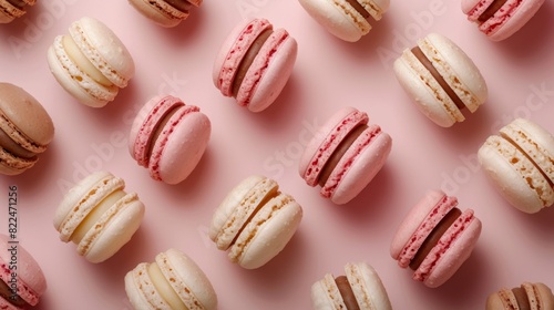 Wallpaper Mural Top view of macarons arranged in a pattern, showing the symmetry and geometry of the composition. generative ai Torontodigital.ca