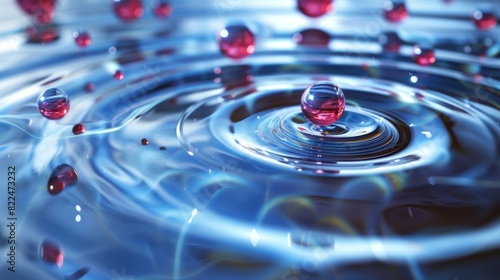 Some subatomic particles seem to have a playful nature chasing each other and causing ripples in the water. #822473232