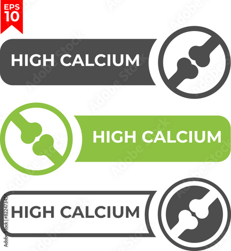 High calcium icon. Flat vector illustration.