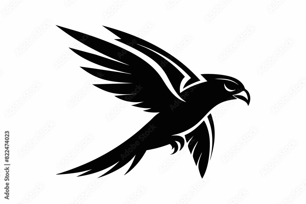 A black falcon bird logo vector artwork illustrations A black falcon bird logo vector artwork illustrations