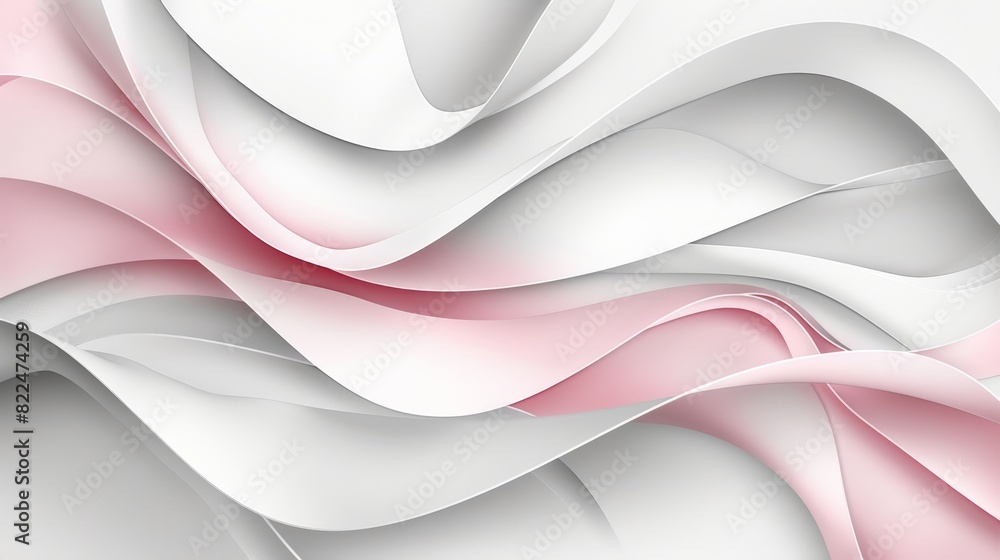 Fototapeta premium A tight shot of a pink-white backdrop featuring a wavy pattern at its base, with the bottom corner housing an inconspicuous image lowering
