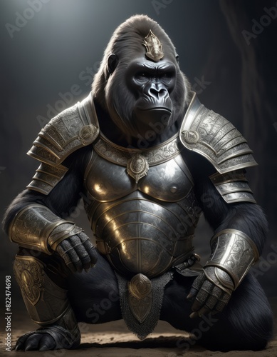 medieval knight on a gorilla