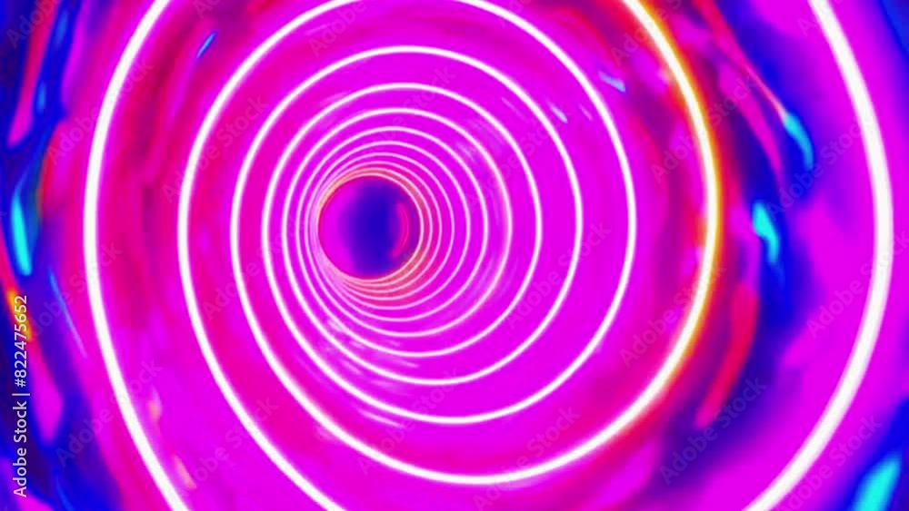 Concentric circles of neon lights emanate from the center of the screen, pulsing outward and fading at the edges, 4K High-Quality Animation Background Video Concentric circles of neon lights emanate from the center of the screen, pulsing outward and fading at the edges, 4K High-Quality Animation Background Video