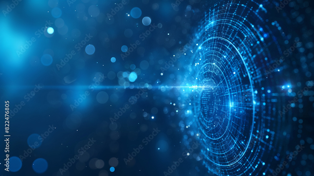 Obraz premium technology blue background with circles