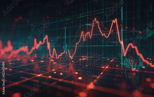 Dynamic digital financial chart lines on a futuristic grid background.