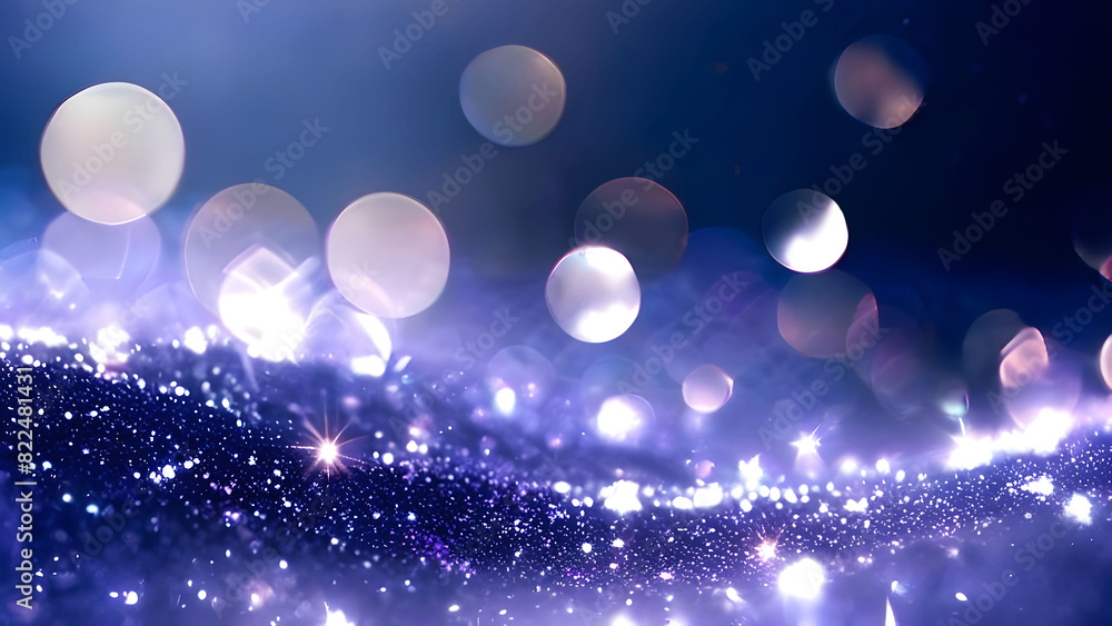 Fototapeta premium Abstract glitter silver purple blue lights defocused blurry background 
