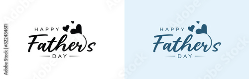 Happy Father's Day logo design, Handwritten text with Father's Day with love vector logo, love for fathers.