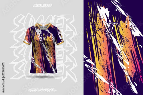 Sports jersey and t-shirt template sports jersey design vector. Sports design for football, racing, gaming jersey. Vector.	