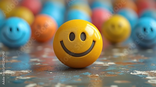 Joyful Emoticon Illustration Representing Excellent Evaluation Score and Optimistic Client Feedback