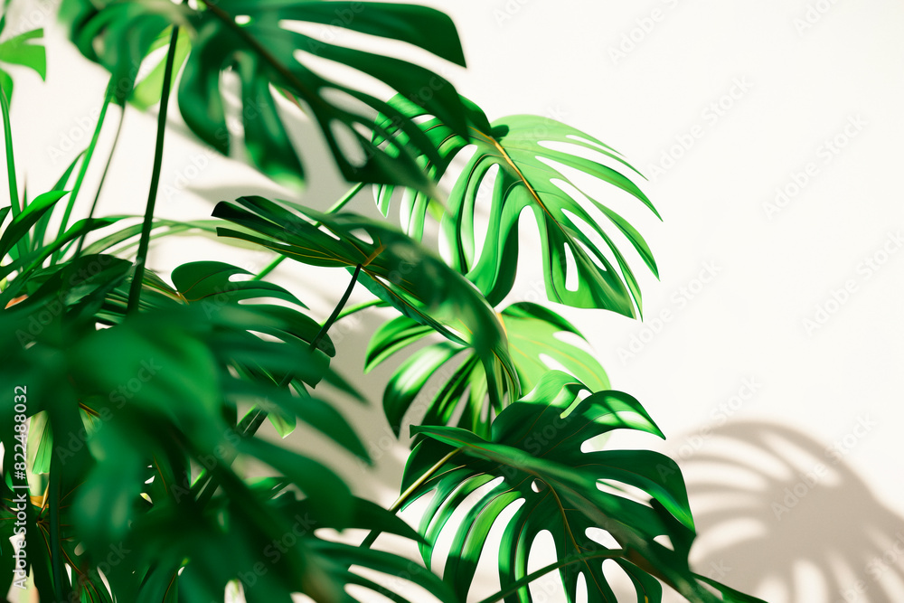 Tropical leaves pattern with monstera and palms - A vibrant pattern of tropical leaves featuring monstera, palms, and other greenery, ideal for backgrounds Tropical leaves pattern with monstera and palms - A vibrant pattern of tropical leaves featuring monstera, palms, and other greenery, ideal for backgrounds