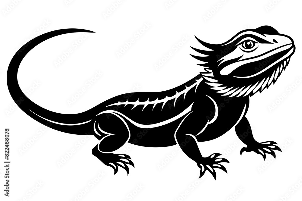 bearded dragon vector silhouette illustration bearded dragon vector silhouette illustration