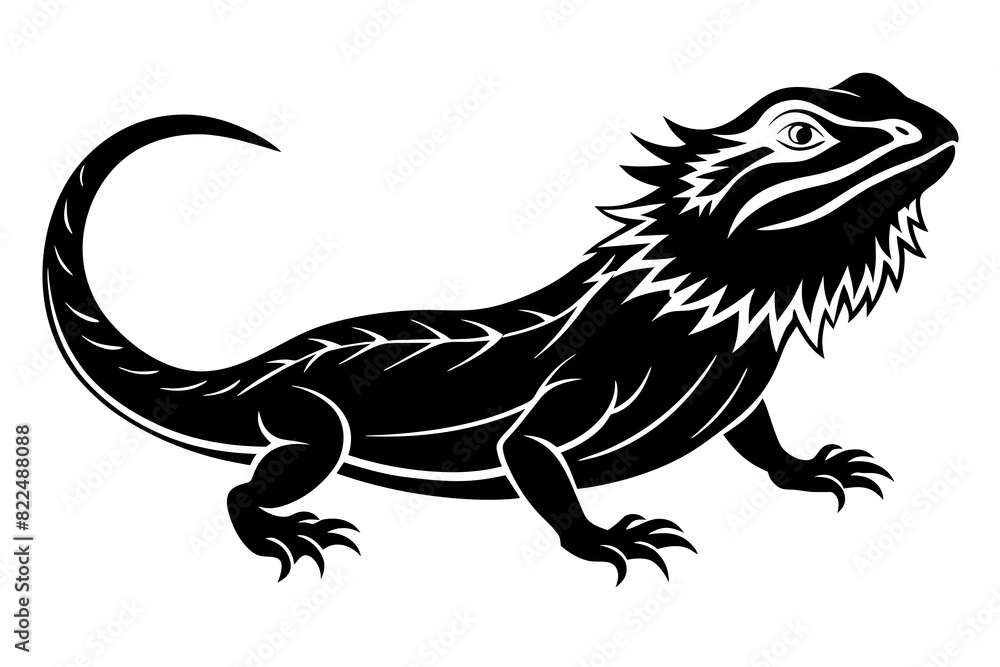 bearded dragon vector silhouette illustration bearded dragon vector silhouette illustration