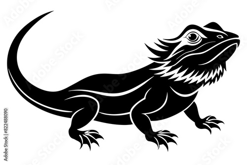 bearded dragon vector silhouette illustration